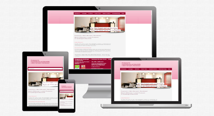 Referenz Website Frauenarztpraxis Grit Shetty Berlin