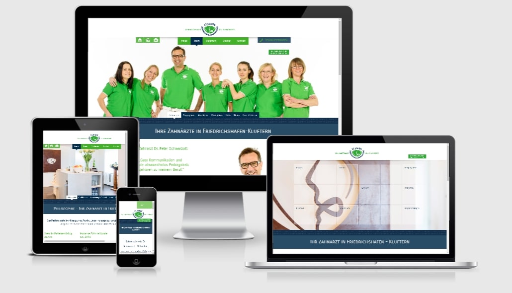 Referenz Website Zahnarztpraxis Dr. Schwarzott Friedrichshafen