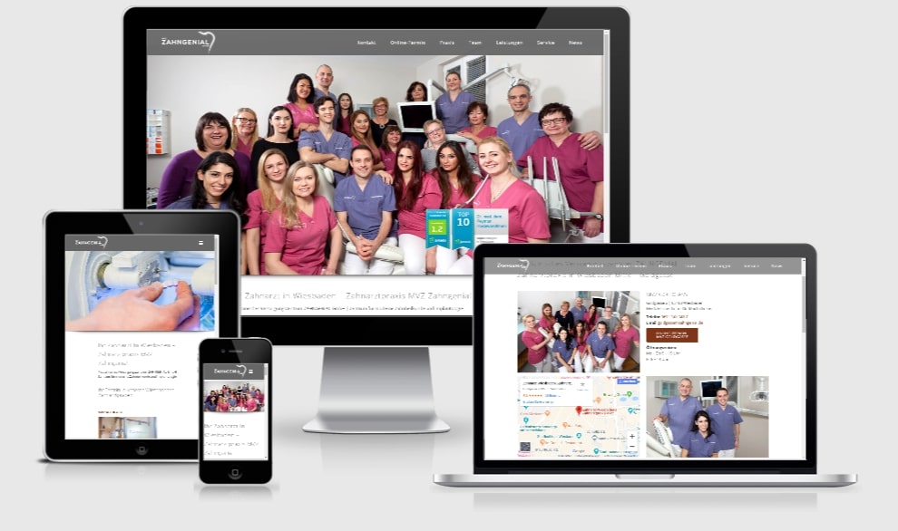 Referenz Website Zahnarztpraxis Zahngenial Wiesbaden