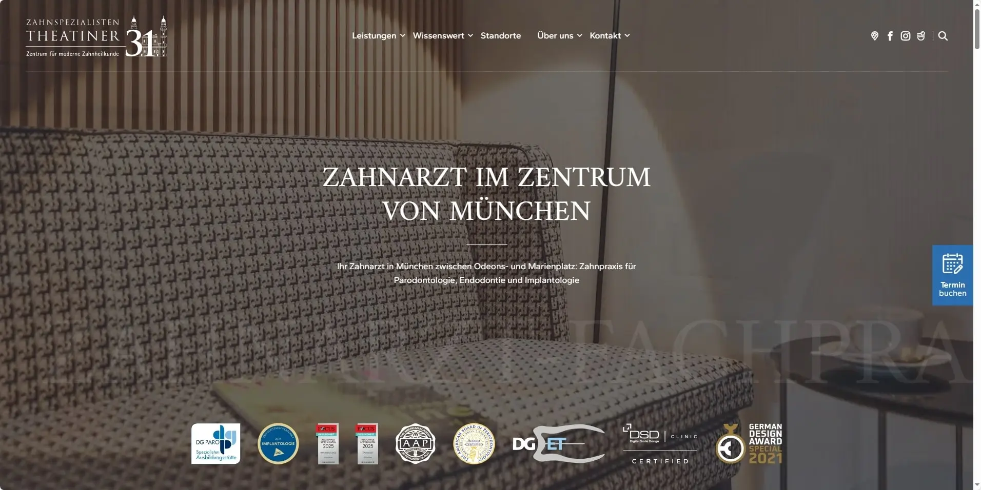 Referenz Website Zahnspezialisten Theatiner München